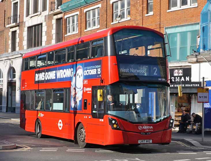 Arriva London Volvo B5LH Wright HV288